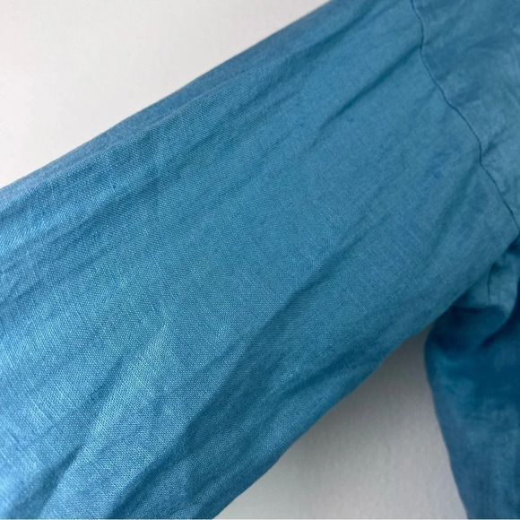 J. Jill Love Linen Blue Button Up Top (XS) 100% Linen, Tunic Shirt, Earthy Chic - Picture 12 of 12